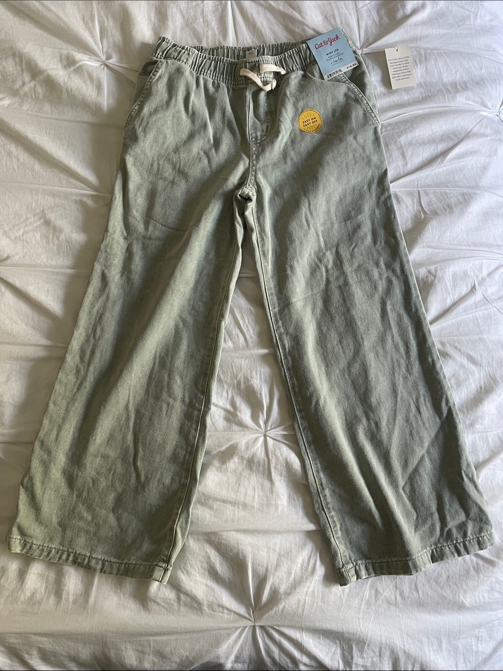 Cat & Jack Olive Green Pull-On Wide Leg Sweatpants